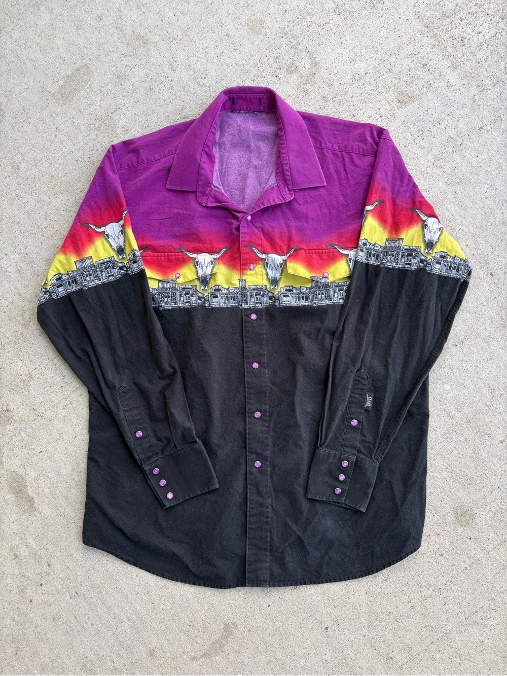 Vintage 90s Brooks & Dunn x Panhandle Slim Neon Moon Western Pearl Shirt XL